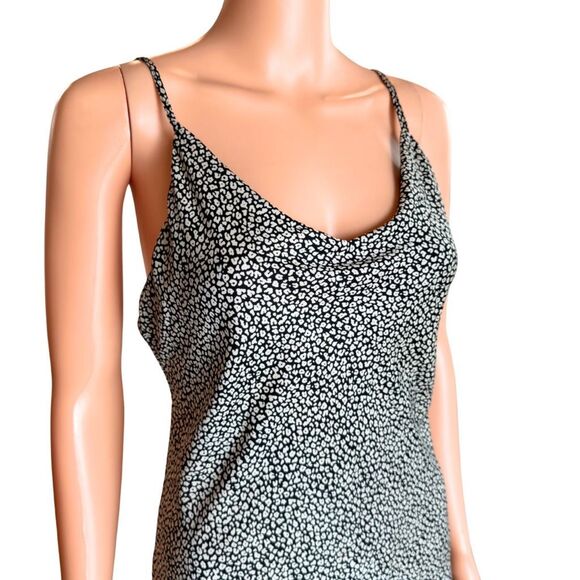 Allison Joy Evereve Black Cream Floral Slip Midi Dress - Picture 4 of 6